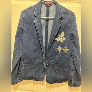 Denim Blue Blazer Women L